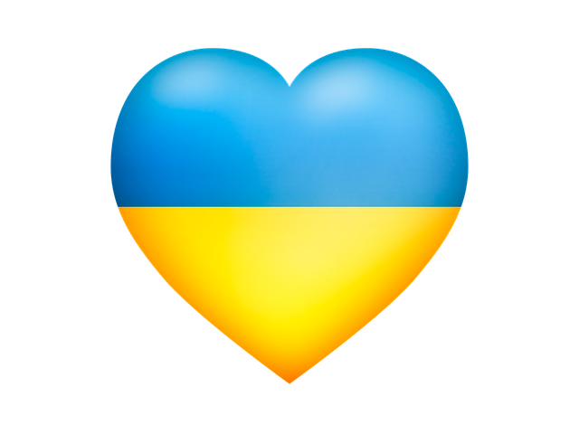 Flagge der Ukraine als Herz