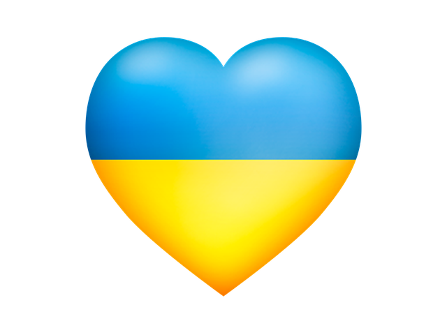 Flagge der Ukraine als Herz Flagge der Ukraine als Herz